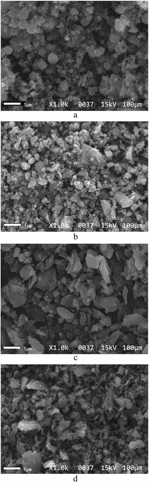 Morphologies of raw SiC powders