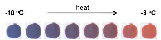 PDA 감온색소재료 고분자의 온도에 따른 변색특성