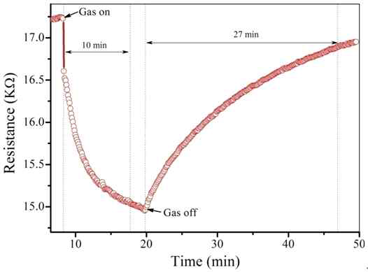 Response/recovery time characteristics of the S2 hybrid to 5 ppm NO2.