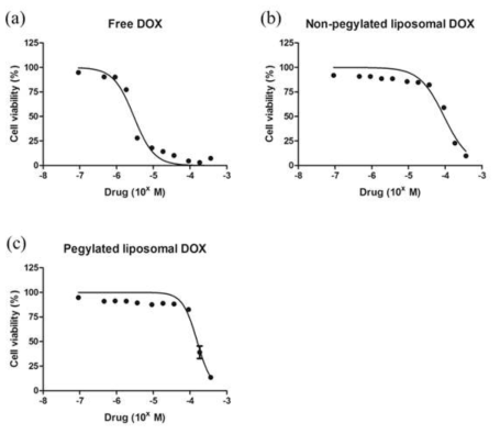 Assessment of cell viability after treatment with various doxorubicin concentrations.