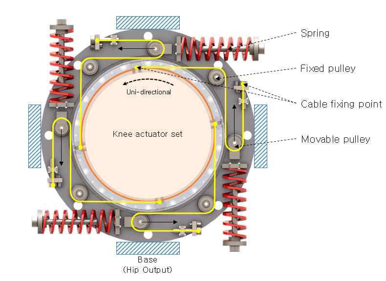 Knee SEA의 구성 및 움직임