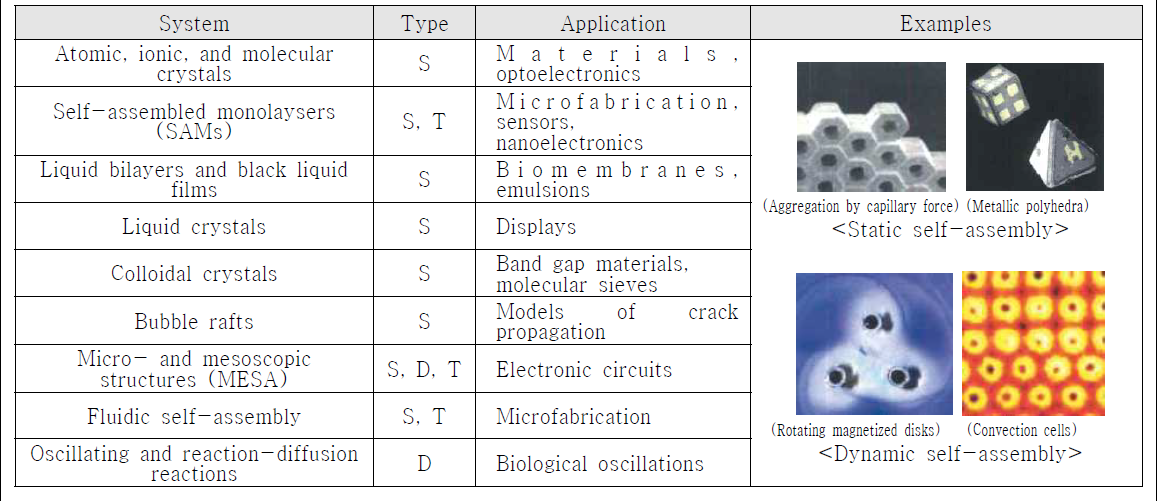 Examples of self-assembly