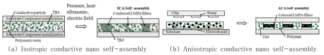 Schematics of nano self-assembly processes.