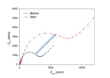 기반 등온 핵산 증폭에 대한 end-point 방식의 임피던스 측정 결과