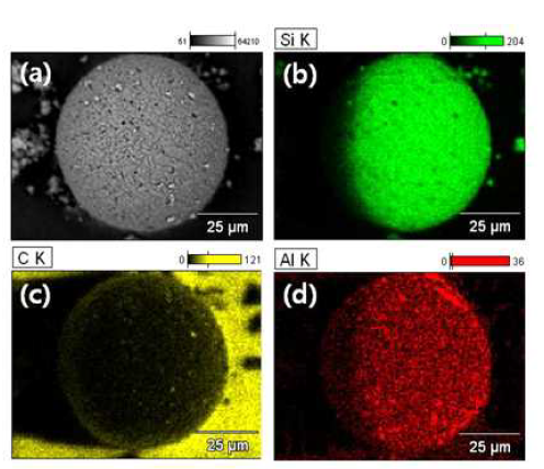 X-ray elemental mapping of Al-SiC