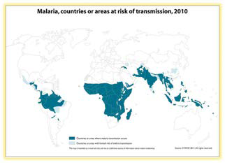 전세계 말라리아 분포