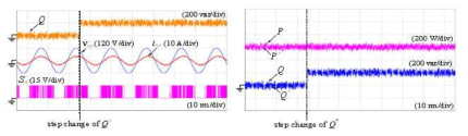 Q스텝 변화가 있을 때 기존의 모델예측 직접전력제어의 결과 파형