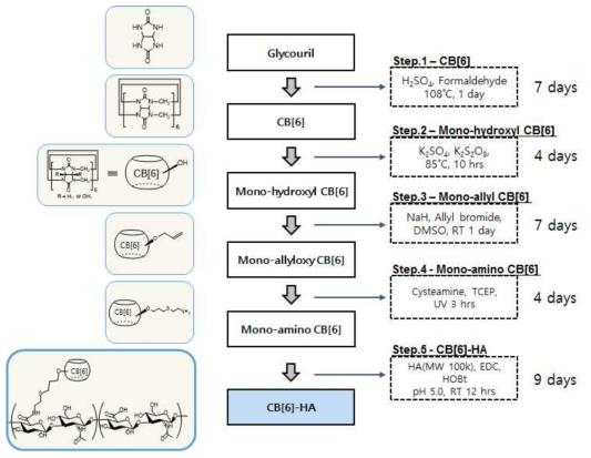 개선된 합성공정의 CB[6]-HA 생산 공정도.