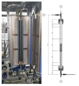 20 mm 관형반응기 설치 모습 (좌), 반응기 설계도 (우)