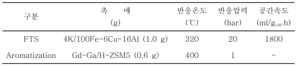 FT 반응 및 aromatization의 반응조건