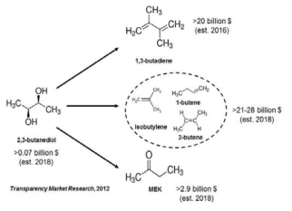 2,3-butanediol과 유도체 관련 시장 규모