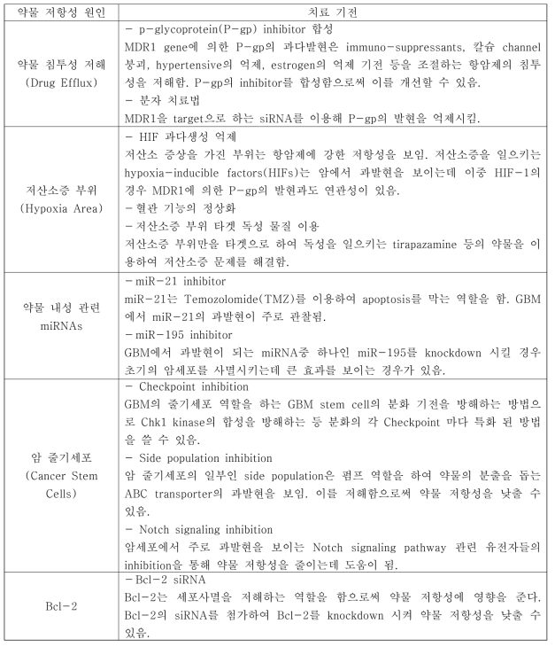 항암제 내성 기전