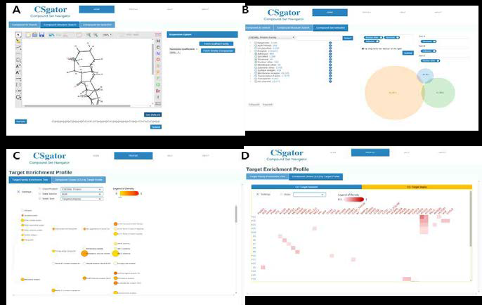 약물-타겟-질병 통합 DB 기반 화합물 세트 분석 도구 (csGator) 웹 개발