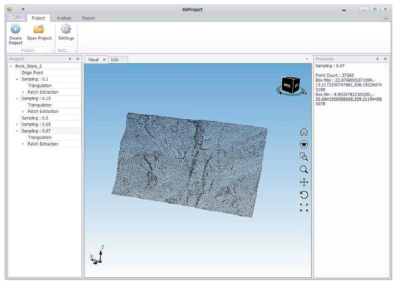 Screen capture of rock classification software