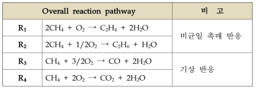 각 반응의 overall reaction pathway