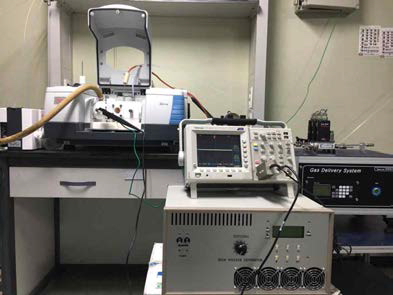 DBD plasma Operando IR cell 촬영 사진