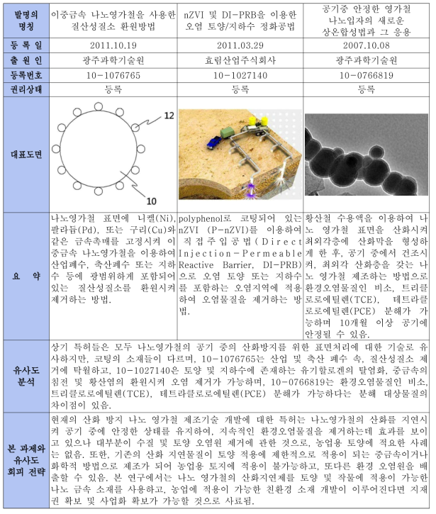 국내 관련지식재산권 현황