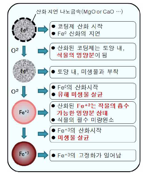 기능성 나노 영가철의 산화지연 모식도