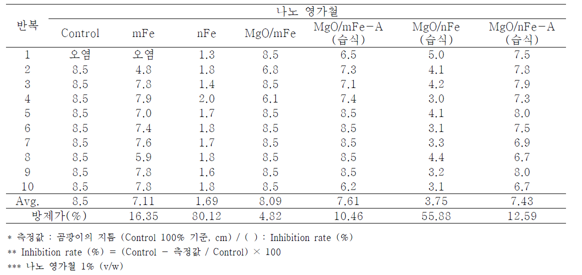 나노 영가철을 이용한 Sclerotinia sclerotiorum의 항균활성 검정