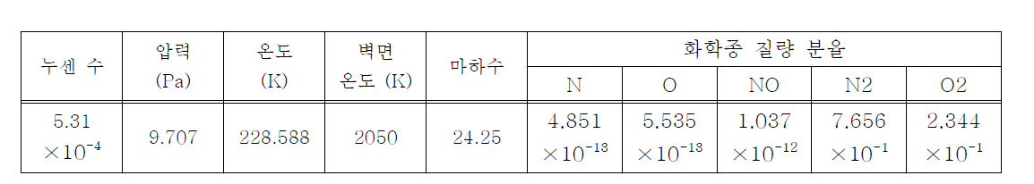 해석 프로그램 검증에 사용된 입력 조건