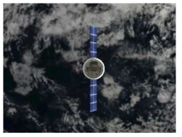 지구 배경 속의 표적 위성 이미지