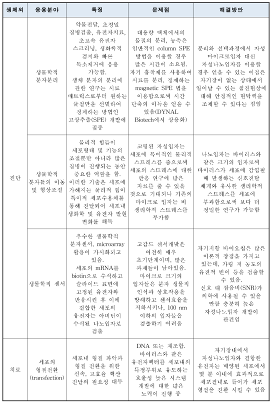 자성나노입자를 활용한 의학적 응용 (체외 응용)