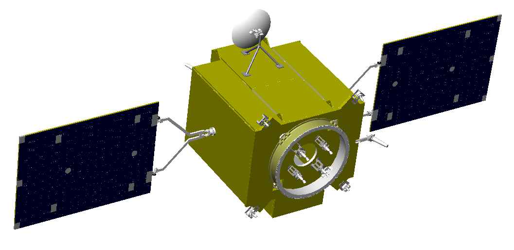 시험용 달 궤도선의 채색 모델