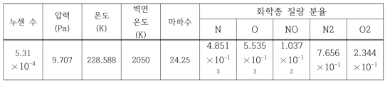 해석 프로그램 검증에 사용된 입력 조건