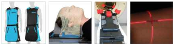방사선 치료 과정에 사용되는 다양한 형태의 제품들