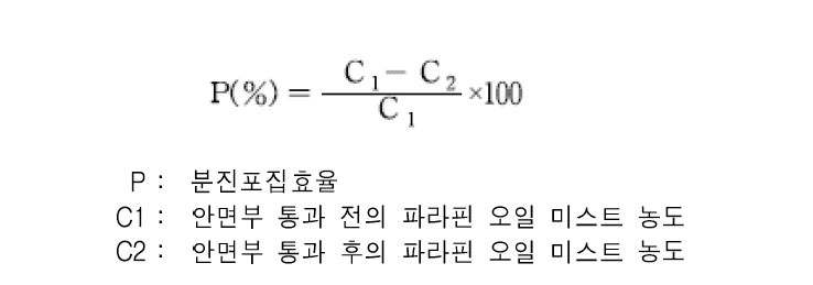 파라핀 오일 시험 계산식