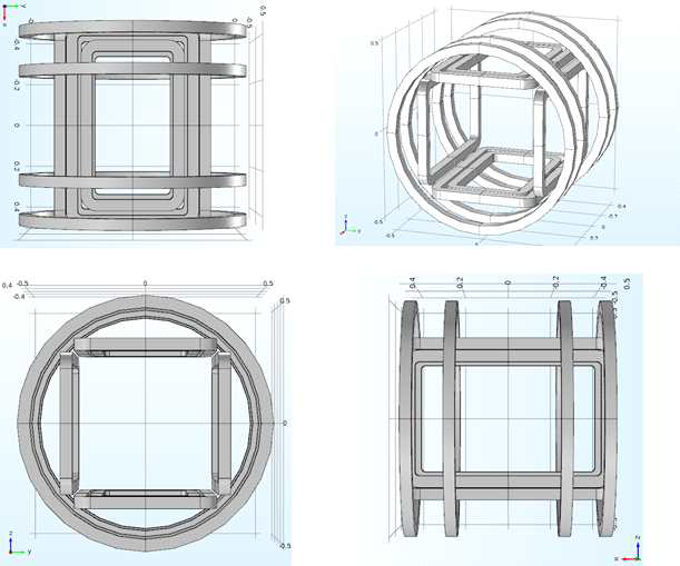 Rectangular type - 1안: 2개의 Ring Coil + 3개의 Rectangular Coil.