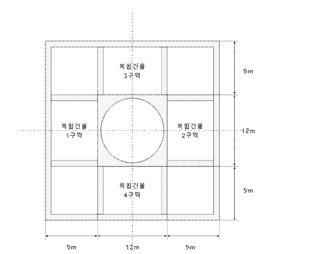 부유식 해양원전 복합건물 단면 도면