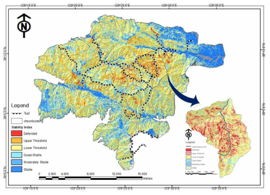 Trail Stability Index Map (Seoraksan national park)