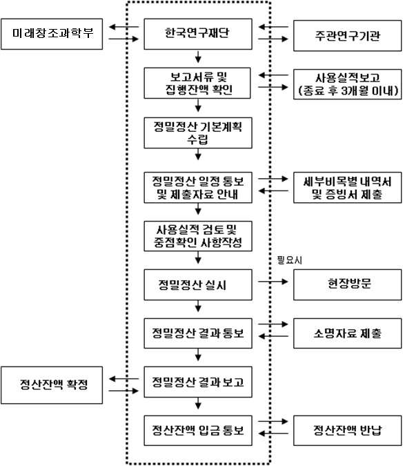 연구개발비 정밀정산 추진체계