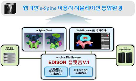 The architecture of the e-Spine system based on EDISON