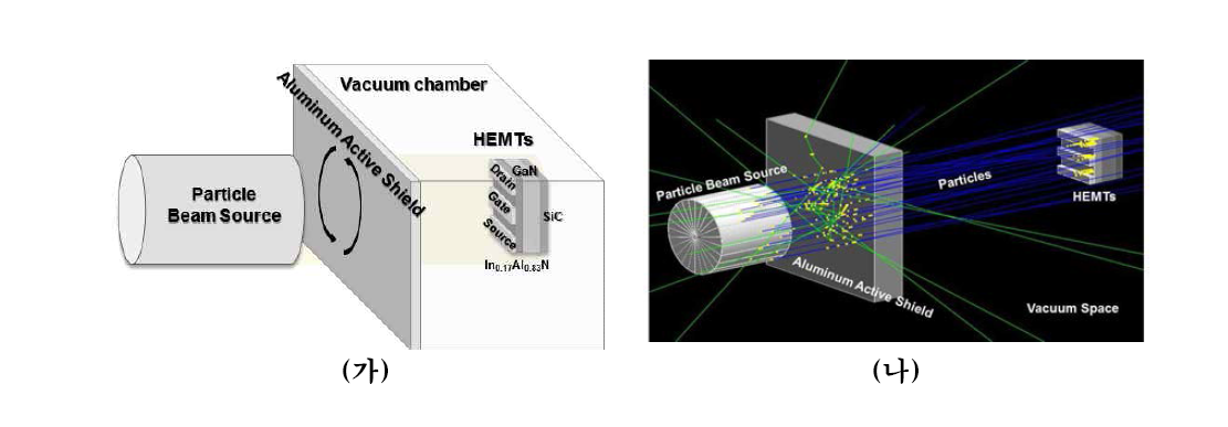 (가) 해석대상 도해 (나) GEANT4에 구현된 모델