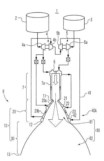미쓰비시의 듀얼 벨 노즐 특허모델