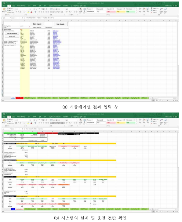 시뮬레이션 결과확인을 위한 엑셀기반 프로그램