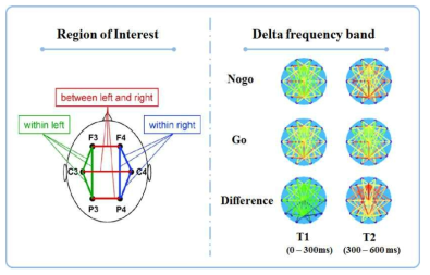 Go/Nogo 과제 수행 시, 뇌의 관심 영역 및 시간 변화에 따른 기능적 연결성 변화