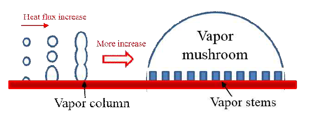 An illustration of Vapor mushroom formation process.