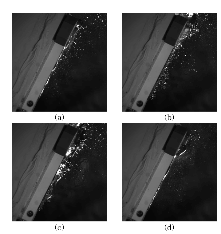 Vapor behavior on an inclined surface (120°).