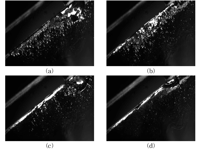 Vapor behavior on an inclined surface (135°).