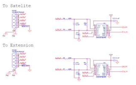 MCU 모듈의 위성통신 및 확장모듈의 통신 회로