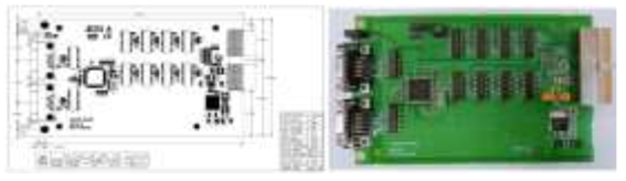 MCU 모듈의 실크 인쇄 및 제작된 PCB