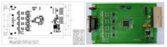 디지털 입력모듈의 PCB도면 및 실제 제작된 PCB