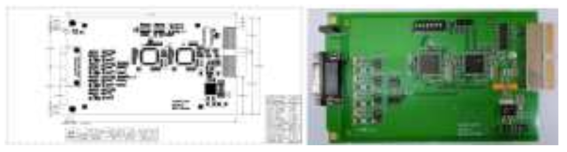 아날로그 입력모듈의 PCB도면 및 제작된 PCB