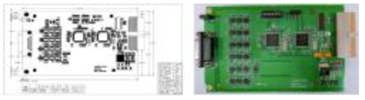 아날로그 출력 모듈의 PCB도면 및 제작된 PCB