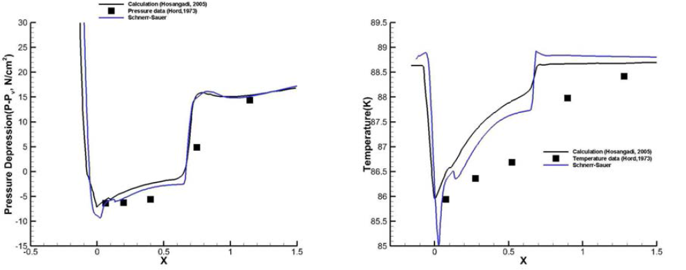 Schnerr-Sauer: Pressure depression, Temperature