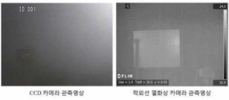 열판(5m 위치) 관측 영상 (안개 포화 상태 ，가시도 1.46m)