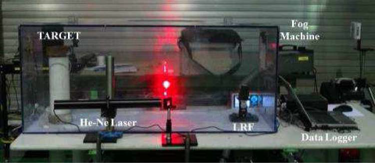 LRF 성능평가를 위한 실험장치 (안개주입전)
